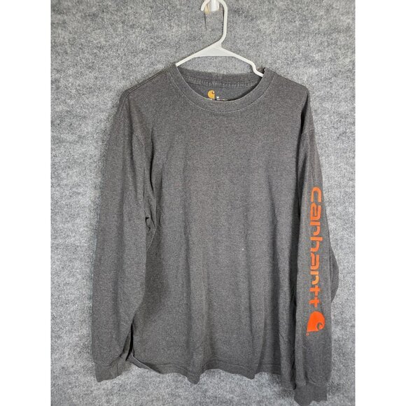 Carhartt Other - Carhartt Shirt Mens Medium Gray Long Sleeve Logo Workwear K231 Stains Damage